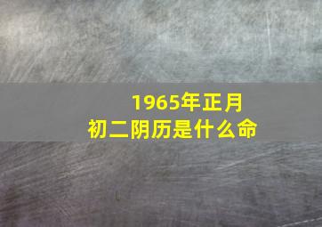 1965年正月初二阴历是什么命