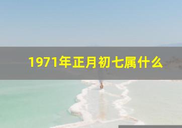 1971年正月初七属什么