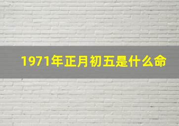 1971年正月初五是什么命