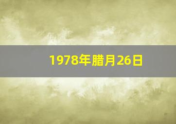 1978年腊月26日