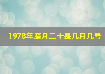 1978年腊月二十是几月几号