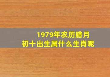 1979年农历腊月初十出生属什么生肖呢