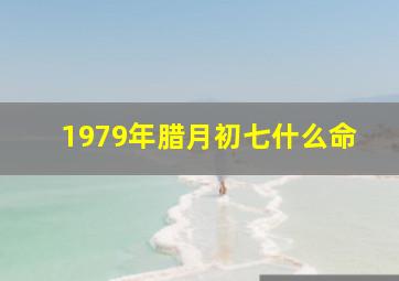 1979年腊月初七什么命