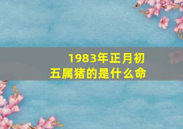 1983年正月初五属猪的是什么命