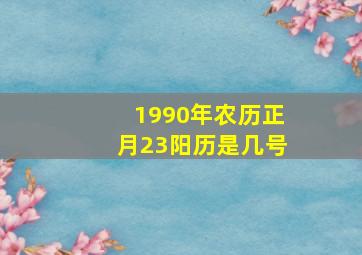 1990年农历正月23阳历是几号