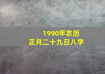 1990年农历正月二十九日八字