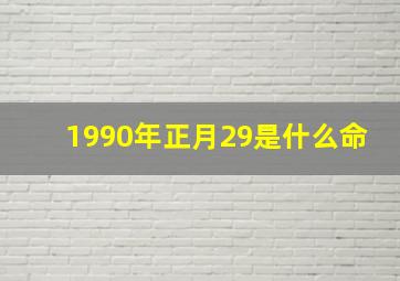 1990年正月29是什么命