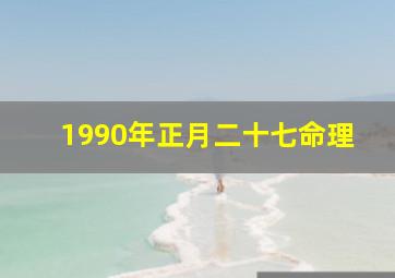 1990年正月二十七命理