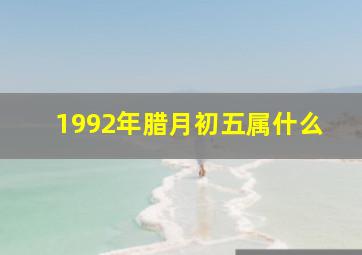 1992年腊月初五属什么