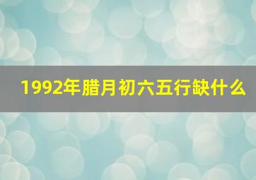 1992年腊月初六五行缺什么