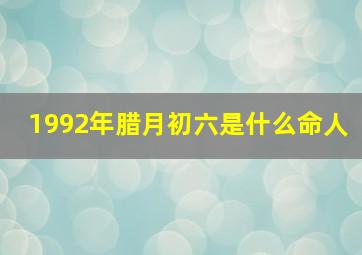 1992年腊月初六是什么命人