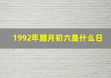 1992年腊月初六是什么日