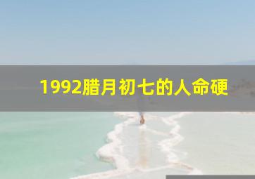 1992腊月初七的人命硬