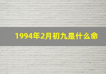 1994年2月初九是什么命