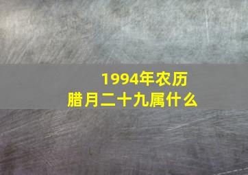 1994年农历腊月二十九属什么