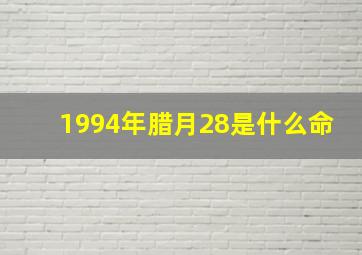 1994年腊月28是什么命