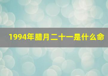 1994年腊月二十一是什么命