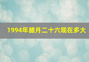 1994年腊月二十六现在多大