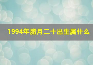 1994年腊月二十出生属什么