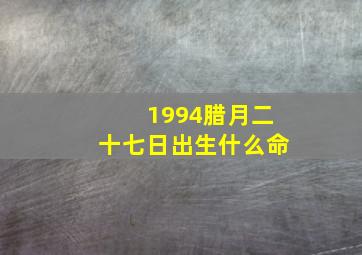 1994腊月二十七日出生什么命