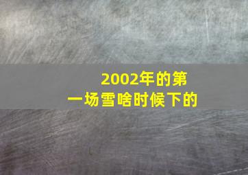 2002年的第一场雪啥时候下的