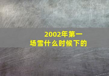 2002年第一场雪什么时候下的