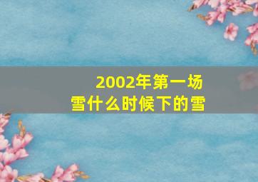 2002年第一场雪什么时候下的雪