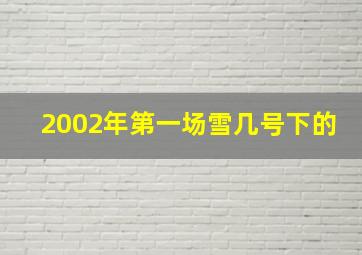 2002年第一场雪几号下的