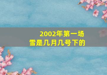 2002年第一场雪是几月几号下的