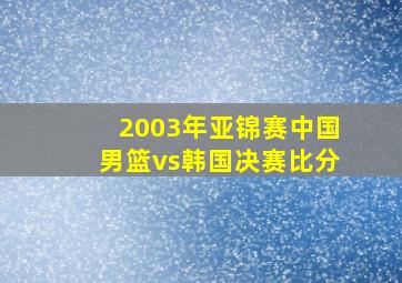 2003年亚锦赛中国男篮vs韩国决赛比分