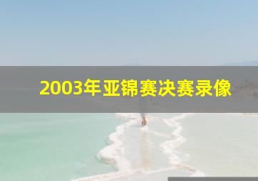 2003年亚锦赛决赛录像