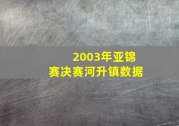 2003年亚锦赛决赛河升镇数据