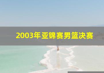 2003年亚锦赛男篮决赛