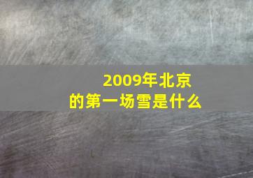 2009年北京的第一场雪是什么