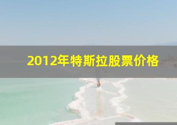 2012年特斯拉股票价格