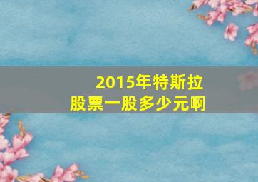 2015年特斯拉股票一股多少元啊