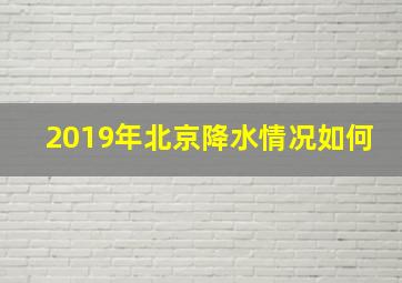 2019年北京降水情况如何