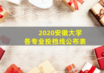 2020安徽大学各专业投档线公布表