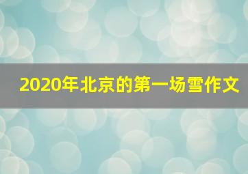 2020年北京的第一场雪作文