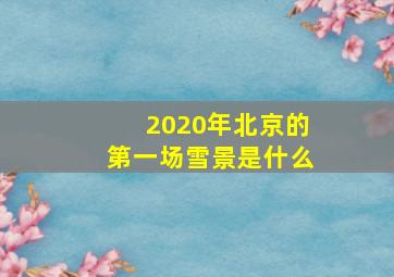 2020年北京的第一场雪景是什么