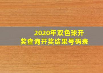 2020年双色球开奖查询开奖结果号码表