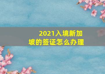 2021入境新加坡的签证怎么办理