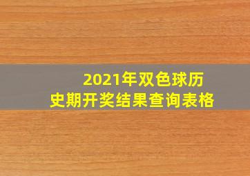 2021年双色球历史期开奖结果查询表格