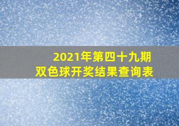 2021年第四十九期双色球开奖结果查询表