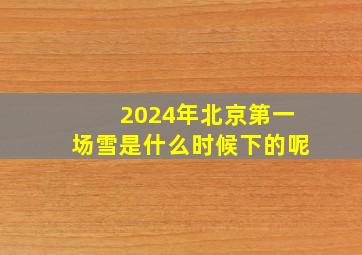 2024年北京第一场雪是什么时候下的呢