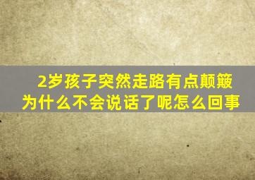 2岁孩子突然走路有点颠簸为什么不会说话了呢怎么回事