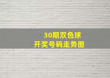 30期双色球开奖号码走势图