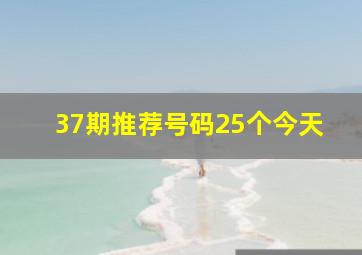 37期推荐号码25个今天