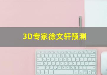 3D专家徐文轩预测