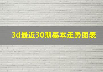 3d最近30期基本走势图表